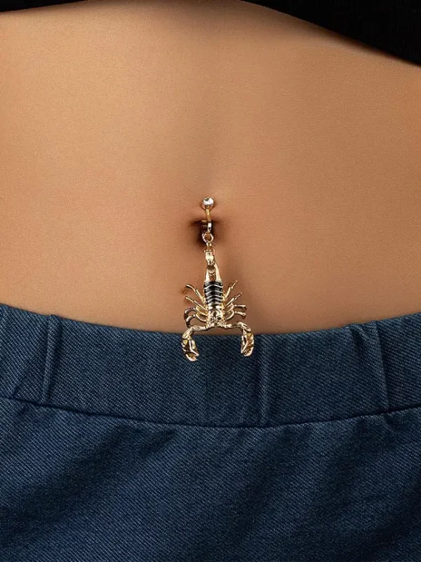 belly-button-piercing-ring-gold-scorpion-body-jewelry-1 belly button jewellery