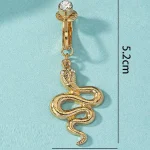 belly-button-piercing-ring-gold-snake-body-jewelry-2 belly button jewellery