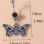 belly-button-piercing-ring-gothic-butterfly-body-jewelry-2 belly button jewellery