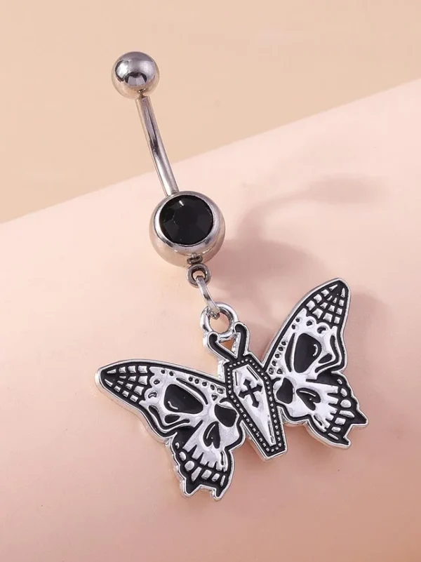 belly-button-piercing-ring-gothic-butterfly-body-jewelry-3 belly button jewellery