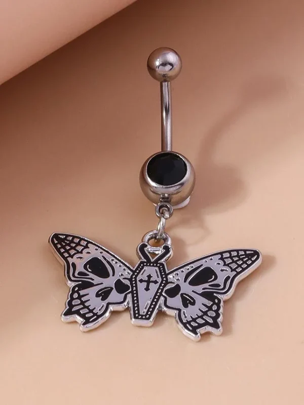 belly-button-piercing-ring-gothic-butterfly-body-jewelry-4 belly button jewellery