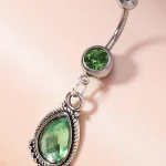 belly-button-piercing-ring-green-diamond-body-jewelry-3 belly button jewellery