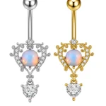 belly-button-piercing-ring-heart-opal-body-jewelry-2 belly button jewellery