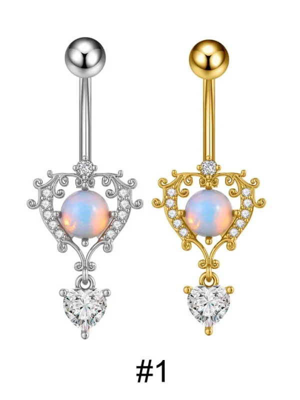 belly-button-piercing-ring-heart-opal-body-jewelry-2 belly button jewellery