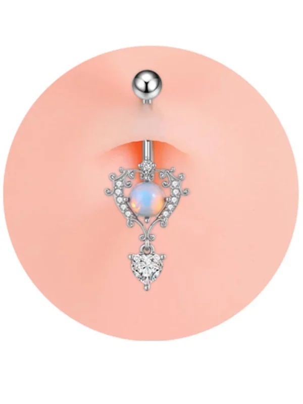 belly-button-piercing-ring-heart-opal-body-jewelry-4 belly button jewellery