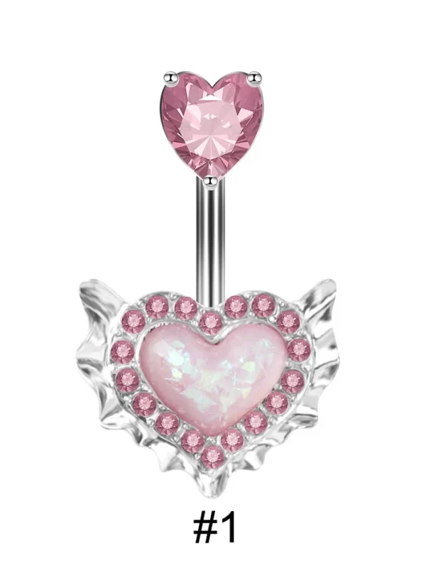 belly-button-piercing-ring-heart-wig-body-jewelry-2 belly button jewellery