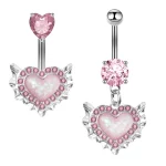 belly-button-piercing-ring-heart-wig-body-jewelry-5 belly button jewellery