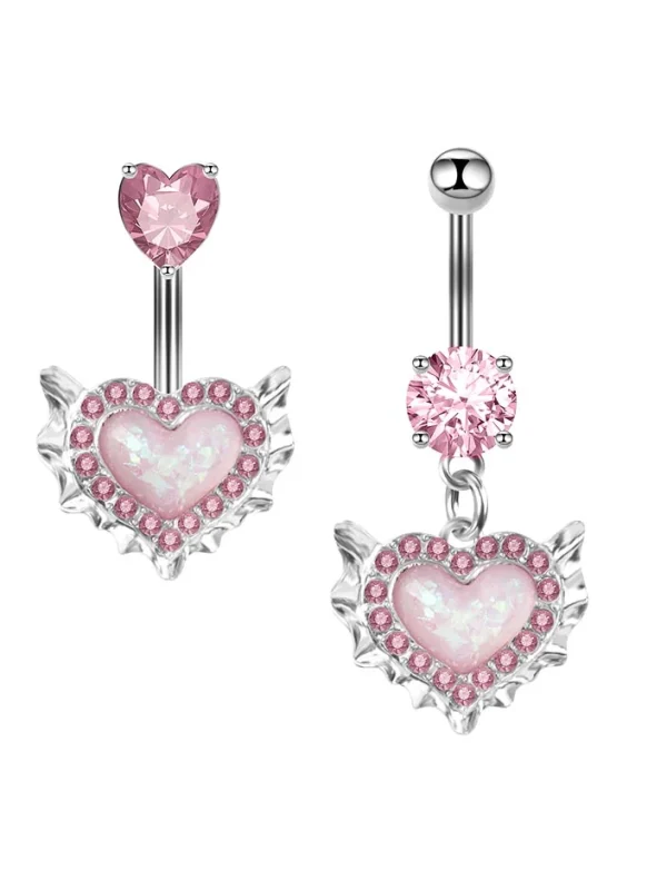 belly-button-piercing-ring-heart-wig-body-jewelry-5 belly button jewellery