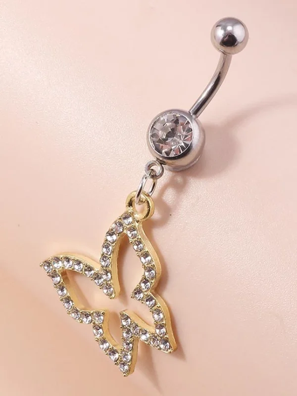 belly-button-piercing-ring-hollow-butterfly-body-jewelry-3 belly button jewellery