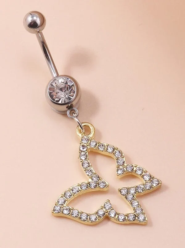 belly-button-piercing-ring-hollow-butterfly-body-jewelry-4 belly button jewellery