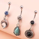 belly-button-piercing-ring-pine-stone-body-jewelry-4 belly button jewellery