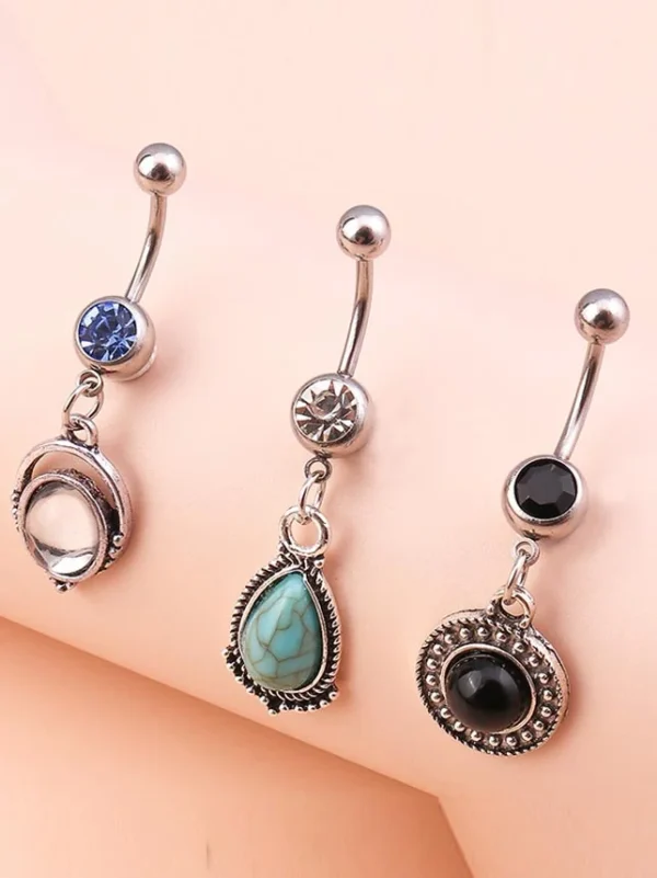 belly-button-piercing-ring-pine-stone-body-jewelry-4 belly button jewellery