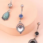 belly-button-piercing-ring-pine-stone-body-jewelry-5 belly button jewellery