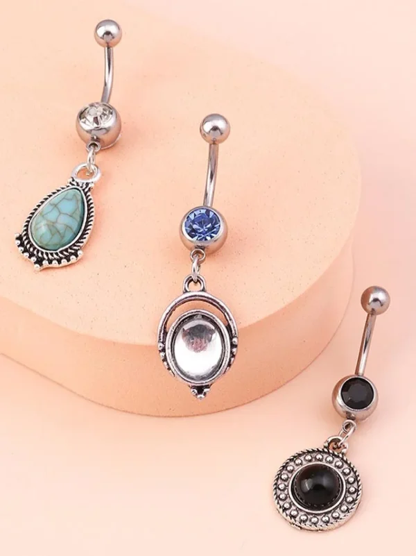 belly-button-piercing-ring-pine-stone-body-jewelry-5 belly button jewellery