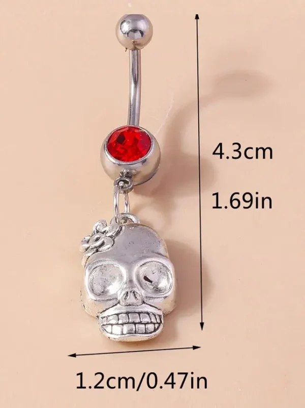 belly-button-piercing-ring-punk-skull-body-jewelry-2 belly button jewellery