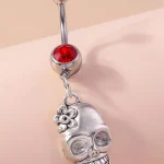 belly-button-piercing-ring-punk-skull-body-jewelry-3 belly button jewellery