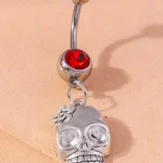 belly-button-piercing-ring-punk-skull-body-jewelry-4 belly button jewellery