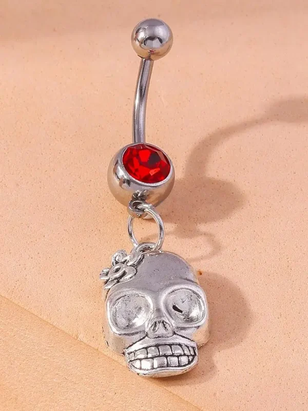 belly-button-piercing-ring-punk-skull-body-jewelry-4 belly button jewellery