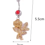 belly-button-piercing-ring-rose-body-jewelry-2 Belly Button Piercing Ring-Rose Body Jewelry O029