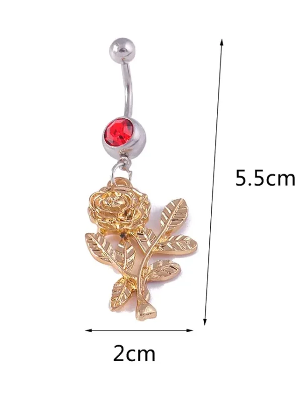 belly-button-piercing-ring-rose-body-jewelry-2 Belly Button Piercing Ring-Rose Body Jewelry O029