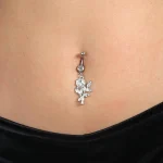 belly-button-piercing-ring-rose-body-jewelry-3 belly button jewellery