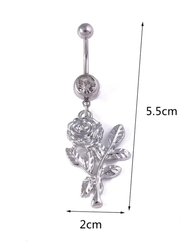 belly-button-piercing-ring-rose-body-jewelry-4 belly button jewellery