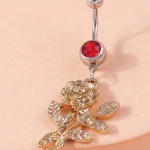 belly-button-piercing-ring-rose-body-jewelry-6 belly button jewellery