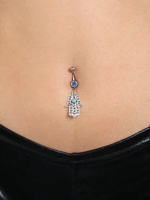 belly-button-piercing-ring-sliver-hand-body-jewelry-1 belly button jewellery
