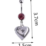 belly-button-piercing-ring-sliver-heart-body-jewelry-2 belly button jewellery