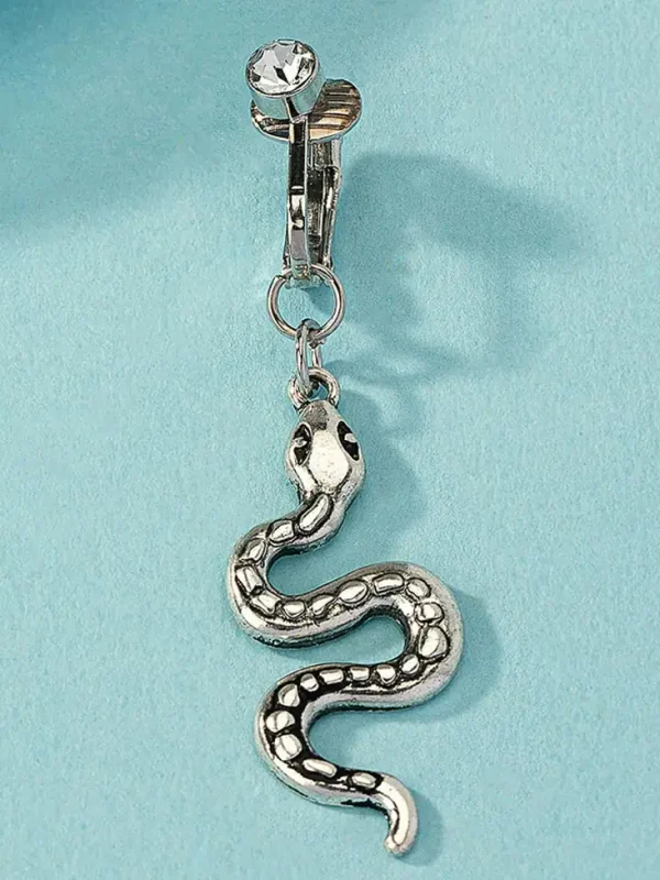 belly-button-piercing-ring-sliver-snake-body-jewelry-2 belly button jewellery