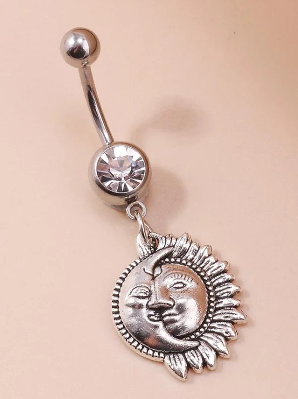 belly-button-piercing-ring-sun-moon-body-jewelry-3 belly button jewellery