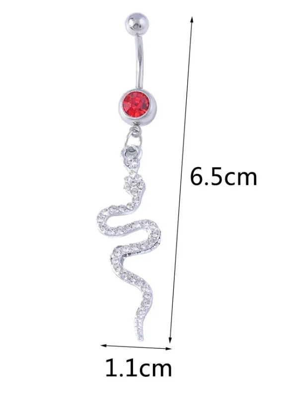belly-button-piercing-ring-zircon-snake-body-jewelry-2 belly button jewellery