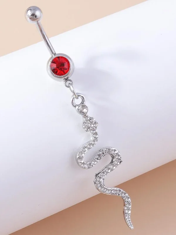belly-button-piercing-ring-zircon-snake-body-jewelry-3 belly button jewellery