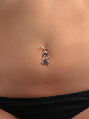 belly-button-piercing-ring-zircon-spider-body-jewelry-1 belly button jewellery