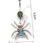 belly-button-piercing-ring-zircon-spider-body-jewelry-2 belly button jewellery
