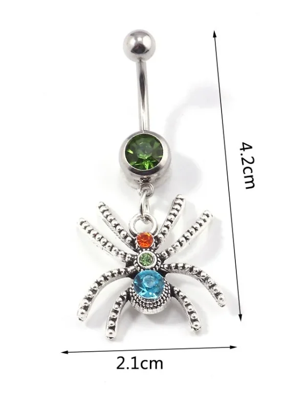 belly-button-piercing-ring-zircon-spider-body-jewelry-2 belly button jewellery