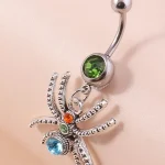 belly-button-piercing-ring-zircon-spider-body-jewelry-4 belly button jewellery