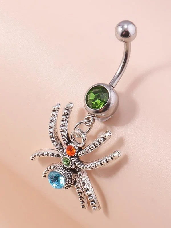 belly-button-piercing-ring-zircon-spider-body-jewelry-4 belly button jewellery