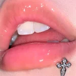 body-jewellery-zircon-cross-lip-piercing-studs-1 Lip piercing stud