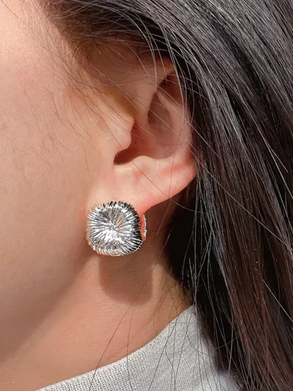 brushed-square-gold-earrings-2 sliver earrings