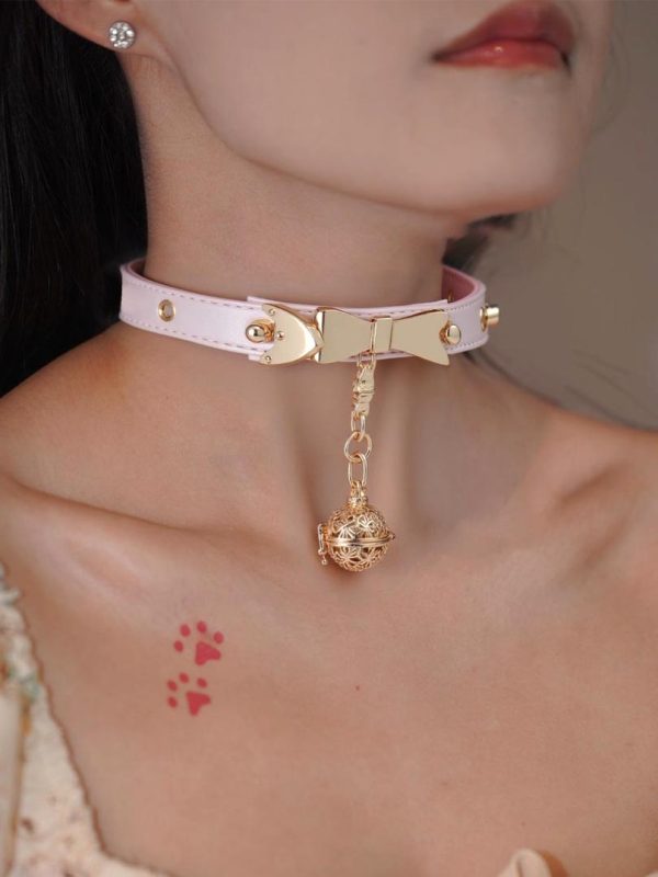 cute-choker-pink-bell-collar-4 cute collar