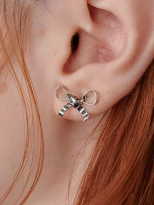 cute-earrings-metal-bow-desgin-1 bow earrings