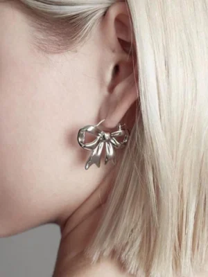 cute-earrings-sliver-bow-1 sliver hoop earrings