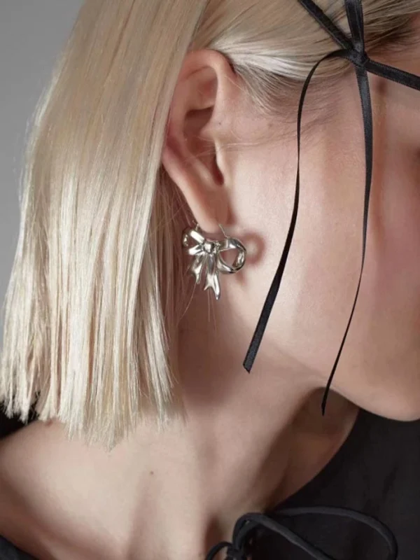 cute-earrings-sliver-bow-2 sliver hoop earrings