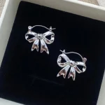 cute-earrings-sliver-bow-4 sliver hoop earrings