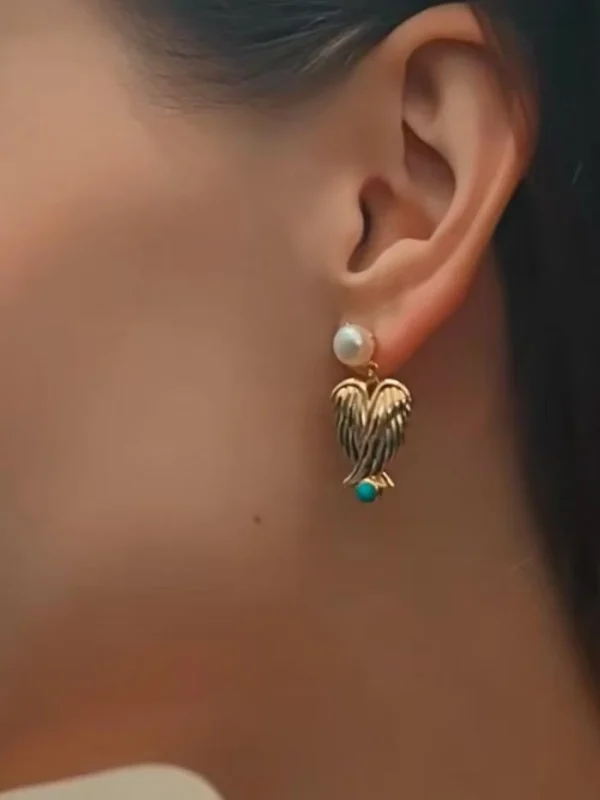 ear-piercing-jewelry-asymmetric-wings-leaf-ear-stud-1 gold earrings