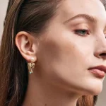 ear-piercing-jewelry-asymmetric-wings-leaf-ear-stud-3 gold earrings