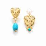 ear-piercing-jewelry-asymmetric-wings-leaf-ear-stud-4 gold earrings