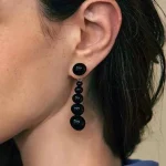 ear-piercing-jewelry-black-agate-leaf-ear-studs-1 ear jewellery