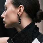 ear-piercing-jewelry-black-agate-leaf-ear-studs-2 ear jewellery